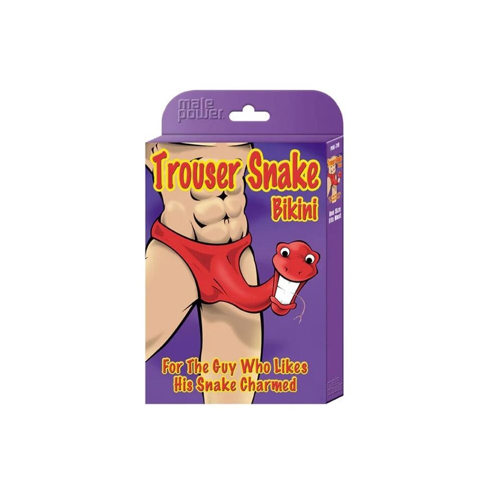 Male Power Trouser Snake Bikini Red One Size Novelty Mens Underwear New